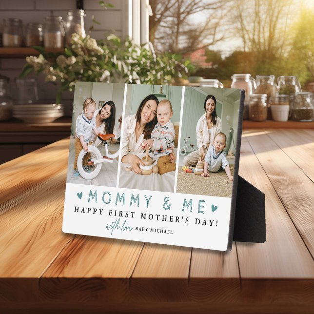 'Mommy & Me' 1st Mother's Day 3 x Photo Collage Plaque (Creator Uploaded)