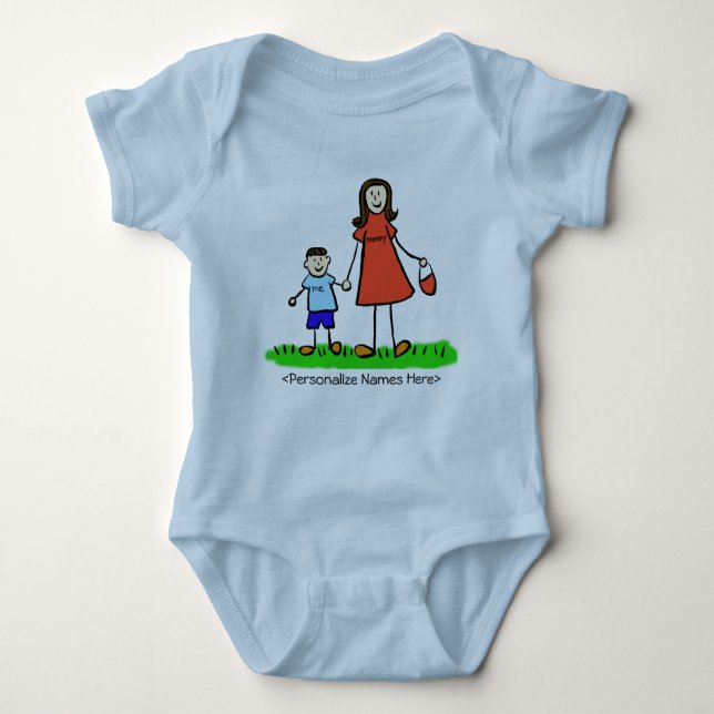 Mommy & Me Boy - Brunettte Mother & Son Shirts (Front)