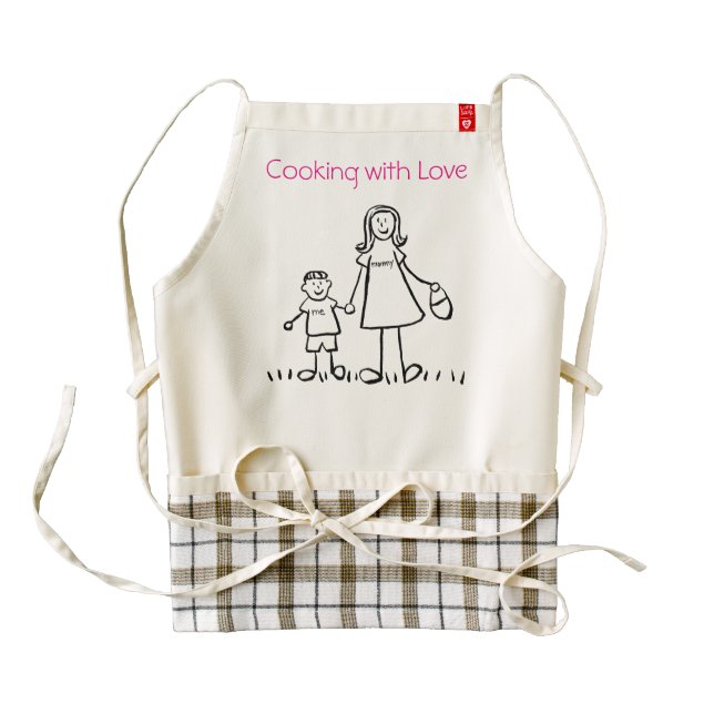 Mommy & Me Custom Mother and Son Family Art Aprons (Front)