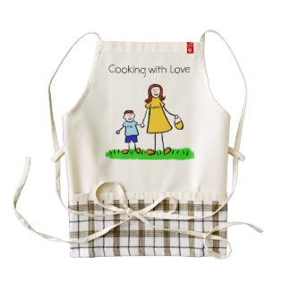 Mommy & Me Custom Mother and Son Family Art Aprons
