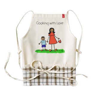 Mommy & Me Custom Mother and Son Family Art Aprons