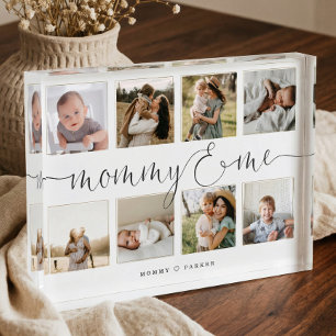 Mommy & Me Elegant Script   Photo Grid Collage Block