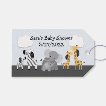 Mommy & Me Jungle Safari Animals Baby Shower Gift Tags by Personalizedbydiane at Zazzle