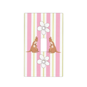 Mommy & Me Kangaroo With Stripes Light Switch Cover