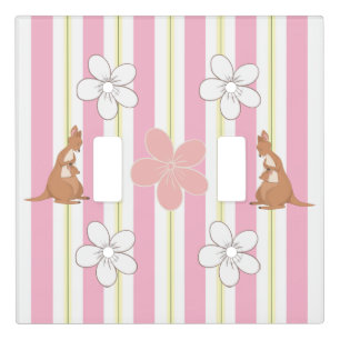 Mommy & Me Kangaroo With Stripes Light Switch Cover
