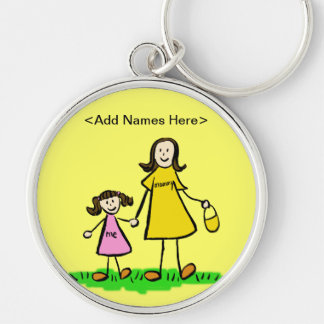 Mommy & Me Keychain (Brunette Customize Names)