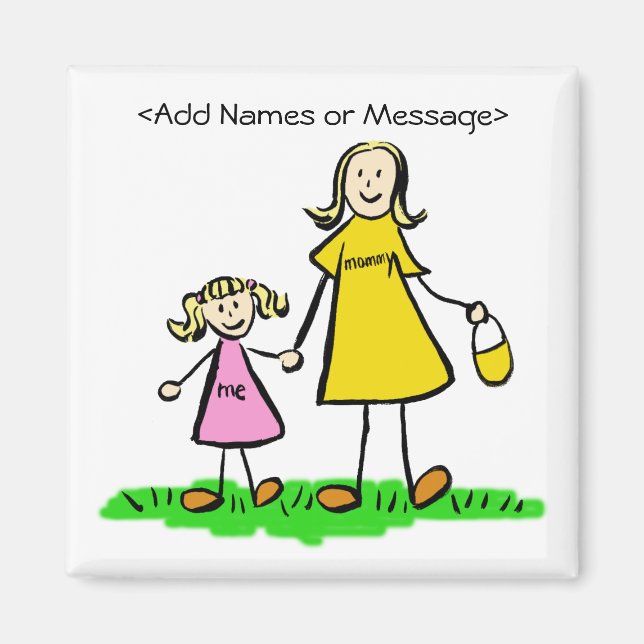 Mommy & Me - Mother and Daughter Blonde Magnets (Front)