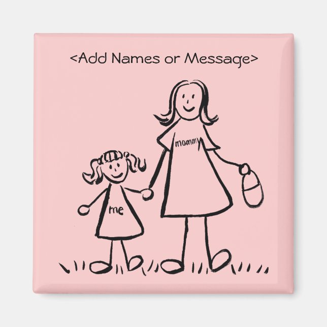 Mommy & Me - Mother and Daughter Custom Magnets (Front)