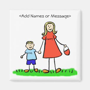 Mommy & Me - Mother and Son Blond Family Magnet