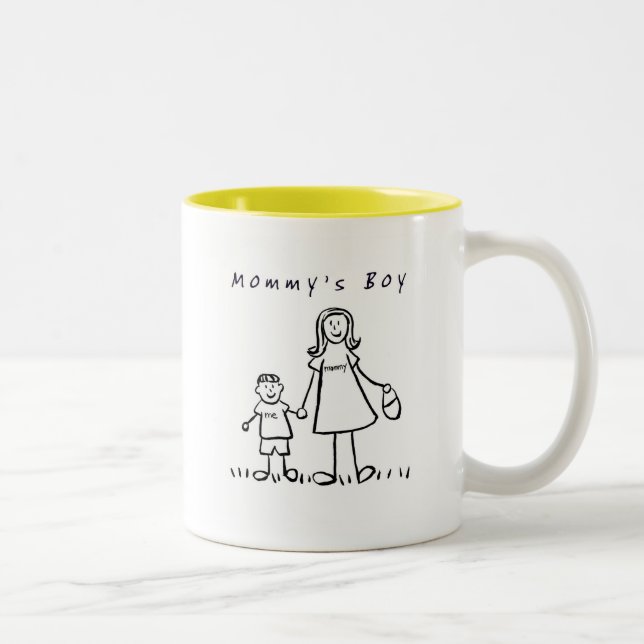 Mommy & Me Mug(Drawing with Title) Two-Tone Coffee Mug (Right)