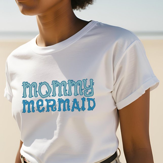 Mommy Mermaid Beach Baby Shower T-Shirt (Mommy to a mermaid? Here's your T-shirt! Perfect for a Beach Baby Shower)