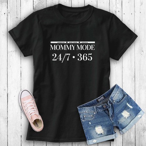 Mommy Mode Personalized Mother Gift Children Names T_Shirt