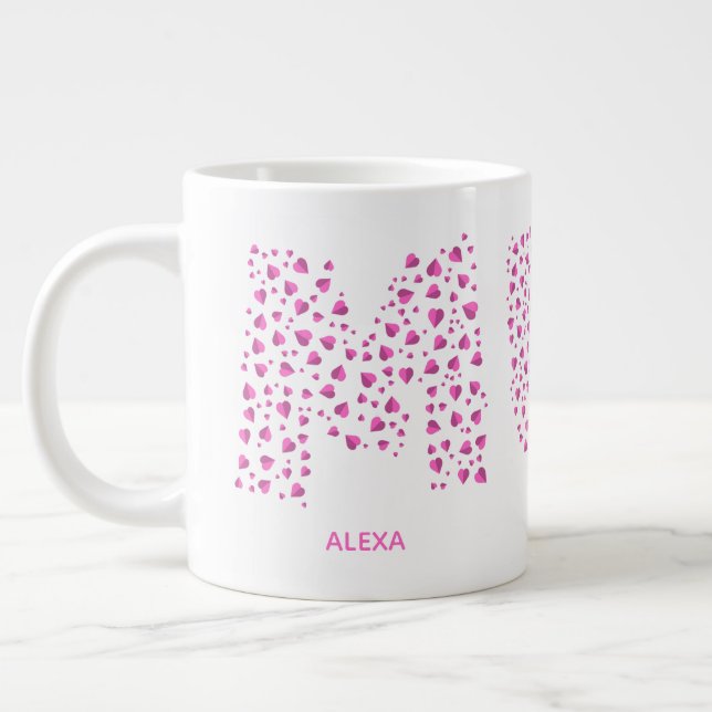 Mommy Modern Kids name  Mom  Giant Coffee Mug (Left)