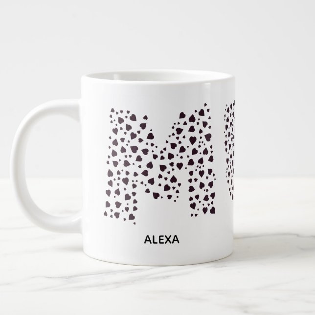 Mommy Modern Kids name  Mom  Giant Coffee Mug (Left)
