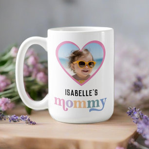 Mommy Modern Mom Kids Name Mother's Day Gift Photo Coffee Mug