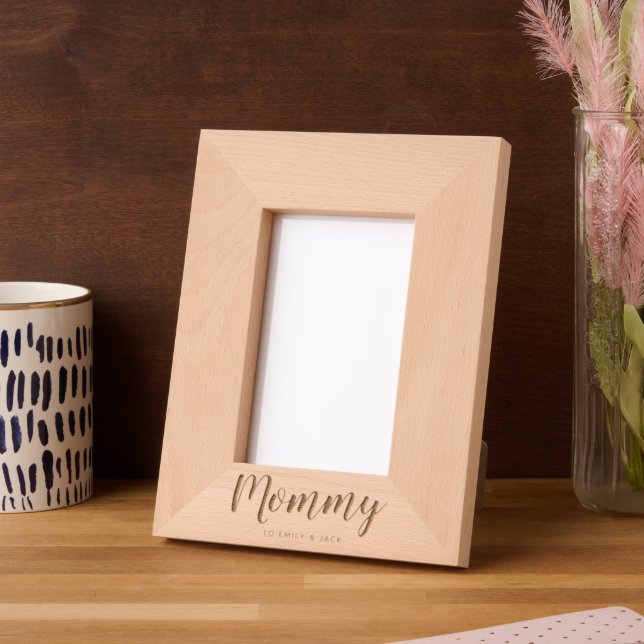 Mommy | Modern Mom Kids Names Mother's Day Engraved Frames (Left)