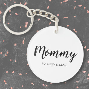 CraftingWithMyChis Mom Since Personalized Keychain with Dates, Mothers Day Gift, Personalized Mom Keychain, Custom Mom Keychain Wood / Pink