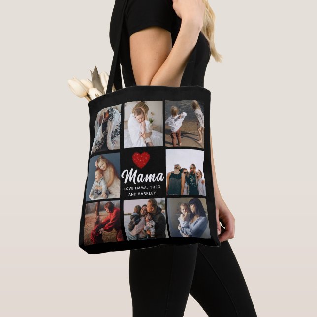 Mommy | Modern Mom Kids Names Mother's Day photo Tote Bag (Close Up)