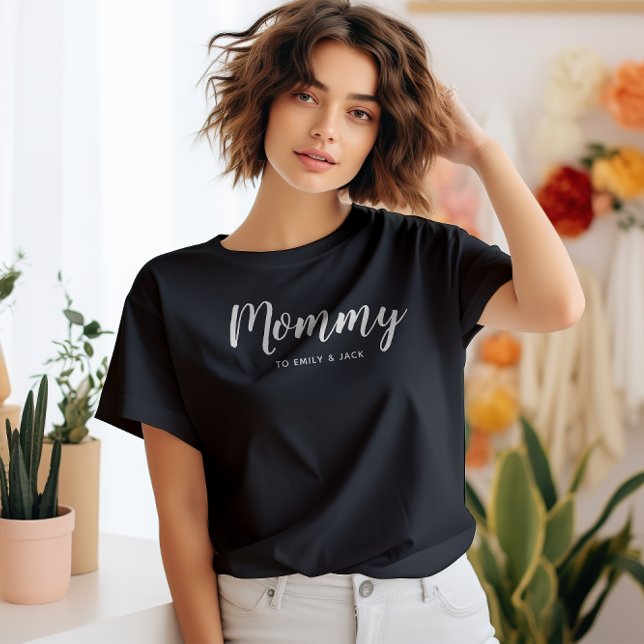 Mommy | Modern Mom Kids Names Mother's Day T-Shirt (Creator Uploaded)