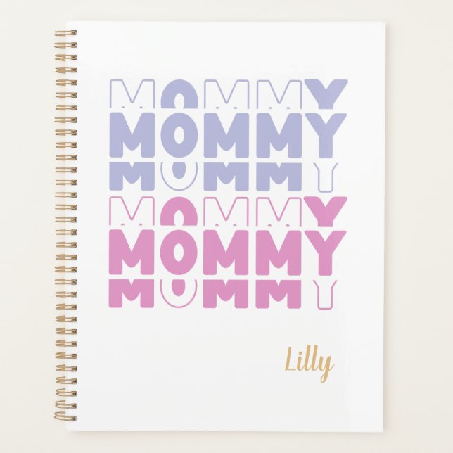 Mommy Modern Pastel Color Custom Mother's Day Planner (Front)
