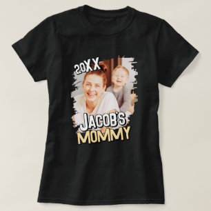 Mommy Modern Simple Grunge Custom Baby Photo T-Shirt