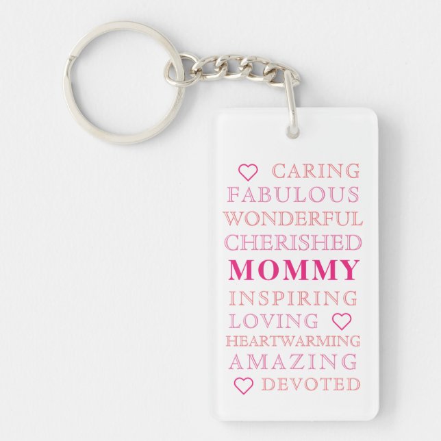 Mommy Modern Typography Photo Keychain (Front)