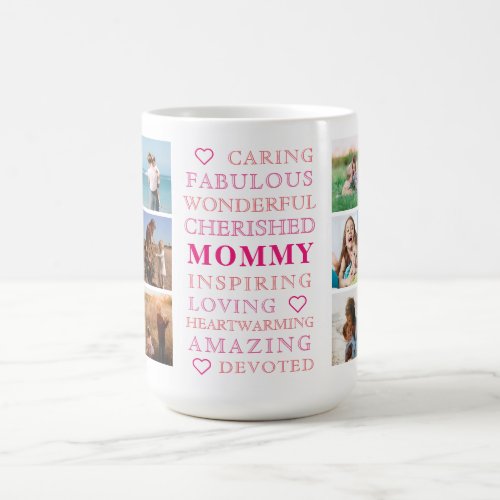 Mommy ModernTypography Family Photo Collage Coffee Mug