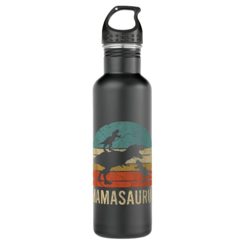Mommy Mom Mama Dinosaur Funny 2 Two kid Mamasaurus Stainless Steel Water Bottle