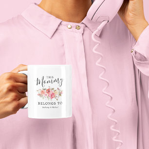 Mommy Mom Pink Floral Coffee Mug