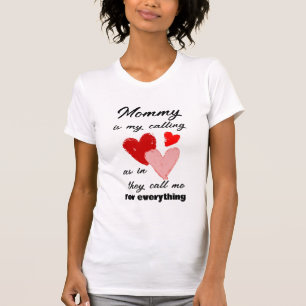 Mommy Mothers Day Funny Quote Red Pink Hearts T-Shirt