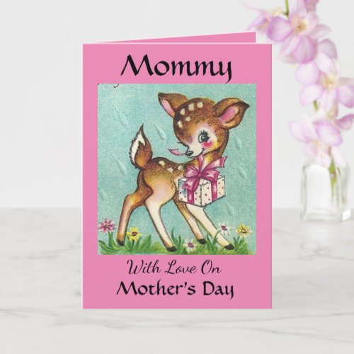 Mommy Mothers Day Vintage Sweet Pink Card