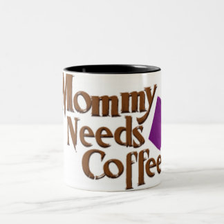 mommy-needs-coffee-logo Two-Tone coffee mug