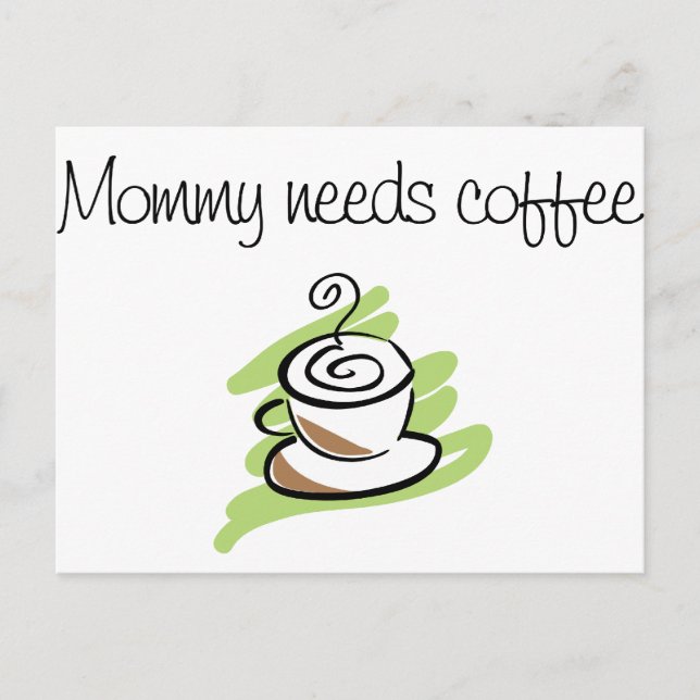Mommy needs coffee postcard (Front)