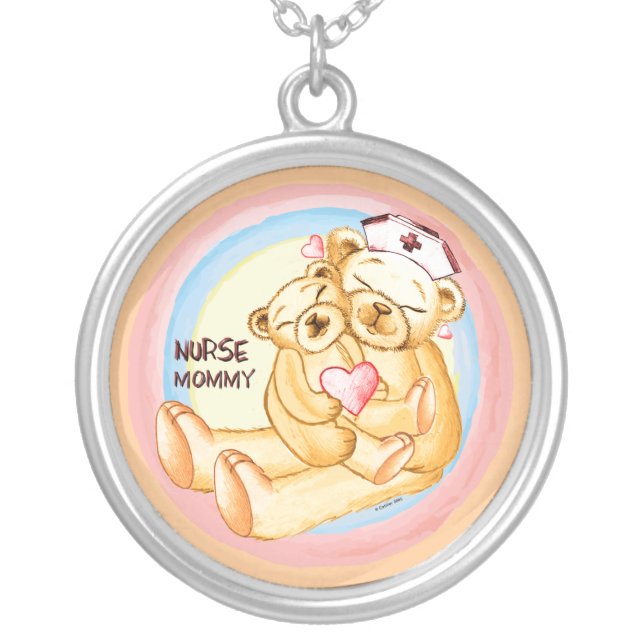 Mommy nurse  silver plated necklace (Front)