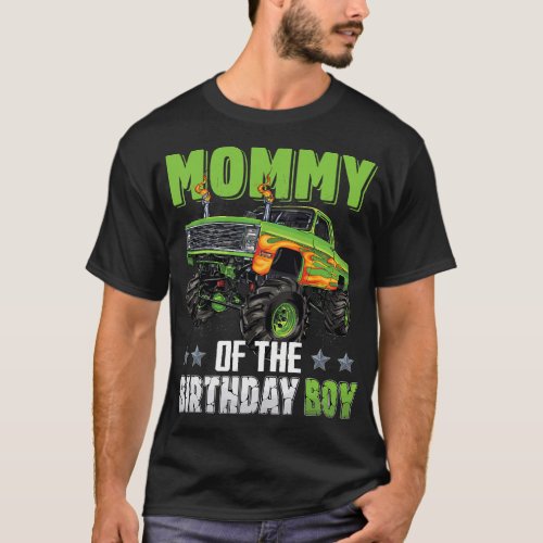 Mommy of Birthday Boy Monster Truck Car Family Mat T_Shirt