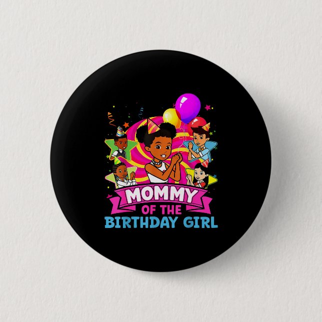 Mommy Of Birthday Girl Gracie Nk Doll Family Decor Button (Front)