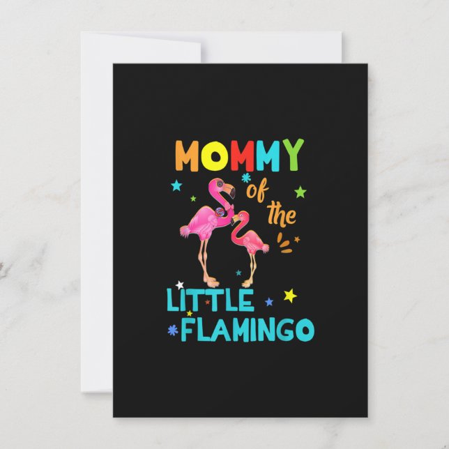 Mommy Of Little Flamingo Birthday Family Shirts Ma Invitation (Front)