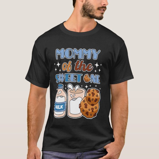 Mommy of Sweet One Cookies and Milk 1st Birthday P T-Shirt (Front)