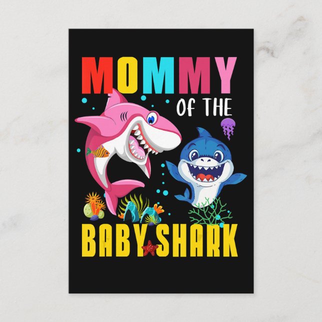 Mommy Of The Baby Shark Funny Gifts Enclosure Card (Front)