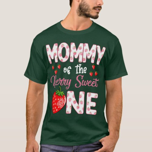 Mommy Of The Berry Sweet One Strawberry First Birt T_Shirt