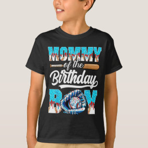Mommy of The Birthday Boy Baseball Ice Cream Drip T-Shirt