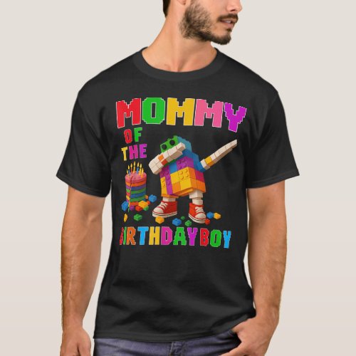 Mommy Of The Birthday Boy Building Bricks Family T-Shirt