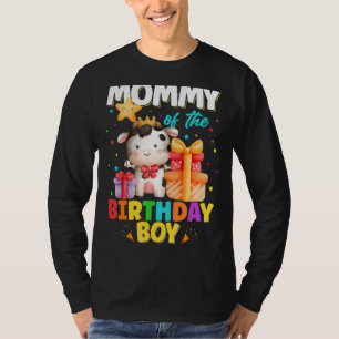 Mommy Of The Birthday Boy Cow Farm Animals Family T-Shirt