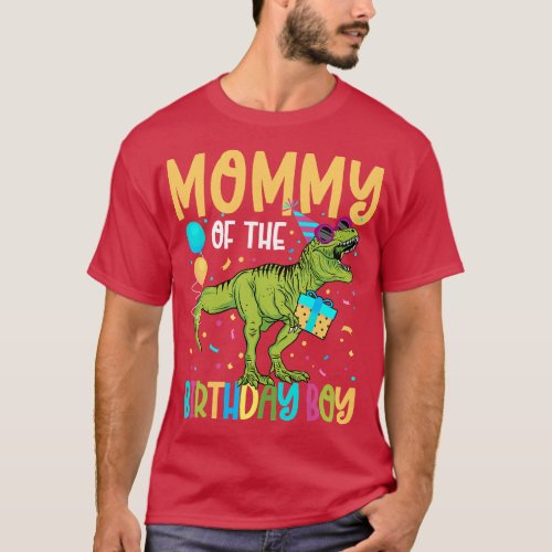 Mommy Of The Birthday Boy Family Matching Dinosaur T_Shirt