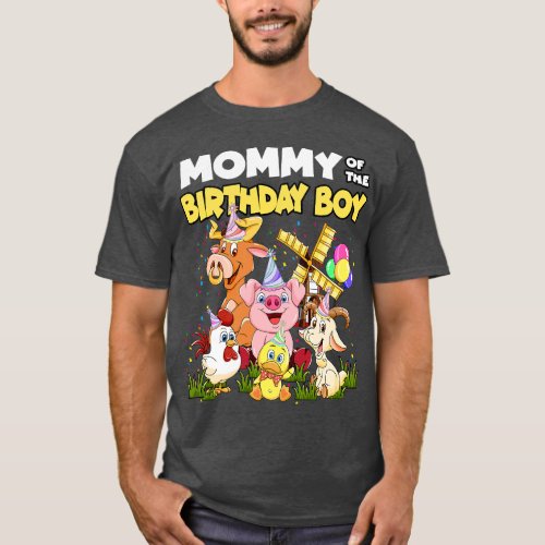 Mommy Of The Birthday Boy Farm Animals Birthday Pa T_Shirt