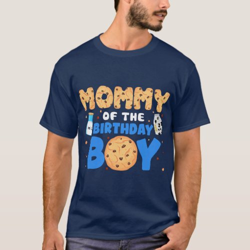 Mommy of the birthday boy Milk and Cookies 1st bir T_Shirt