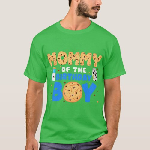 Mommy Of The Birthday Boy Milk And Cookies 1st Bir T_Shirt