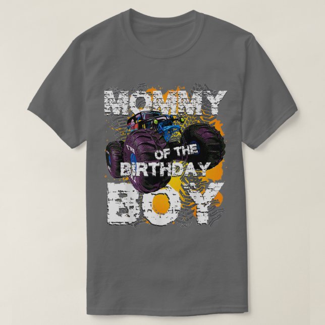 Mommy Of The Birthday Boy Monster Truck Matching T-Shirt (Design Front)