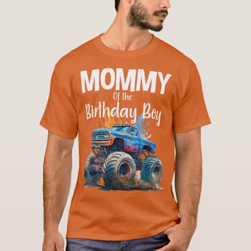 Mommy Of The Birthday Boy Monster Trucks Party Mat T_Shirt