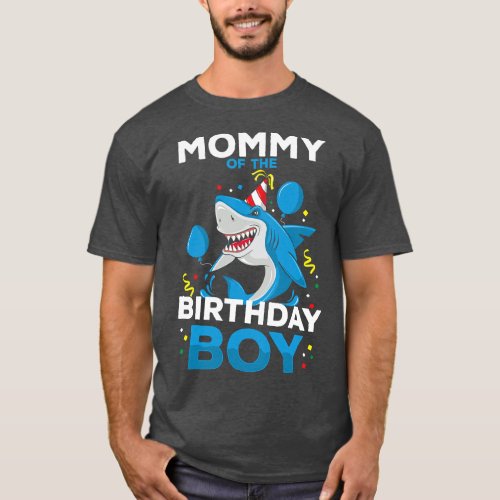 Mommy of The Birthday Boy Shark Ocean Theme Matchi T_Shirt